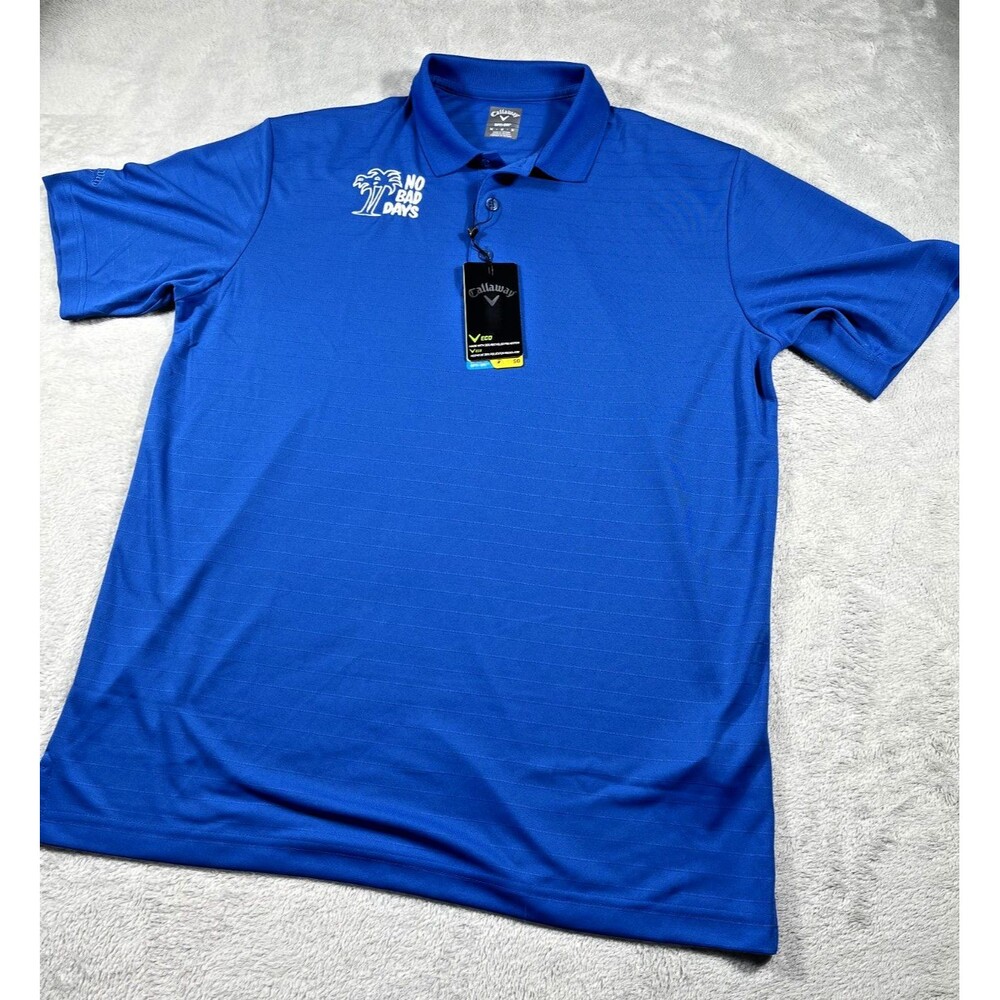 Callaway Opti Dri Mens M Golf Polo Blue NWT  "NO BAD DAYS"